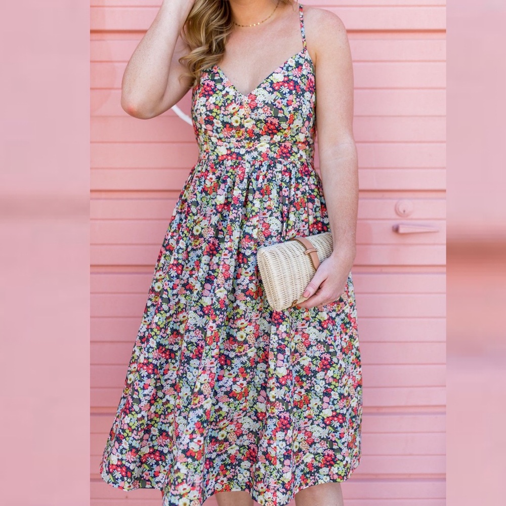 Rare J Crew Liberty Thorpe floral print sun dress 10
